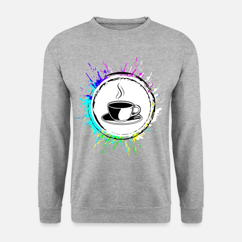 Kaffeetasse - Unisex Pullover - Weißgrau meliert