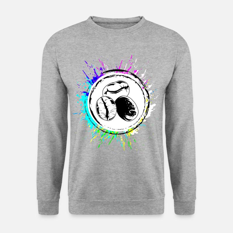 Kaffeebohne Symbol Kaffee - Unisex Pullover - Weißgrau meliert