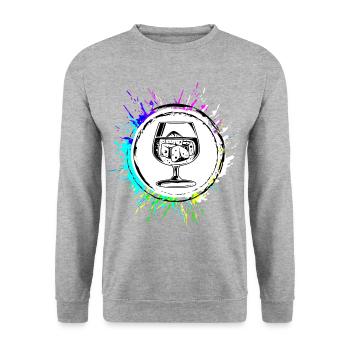 Whisky Icon - Unisex Pullover - Weißgrau meliert - Vorne - Alina (178cm) & Michal (187cm)