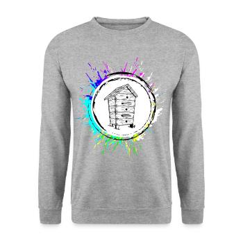 Honey Beekeeper Bees - Unisex Sweatshirt - salt & pepper - Front - Alina (178cm) & Michal (187cm)