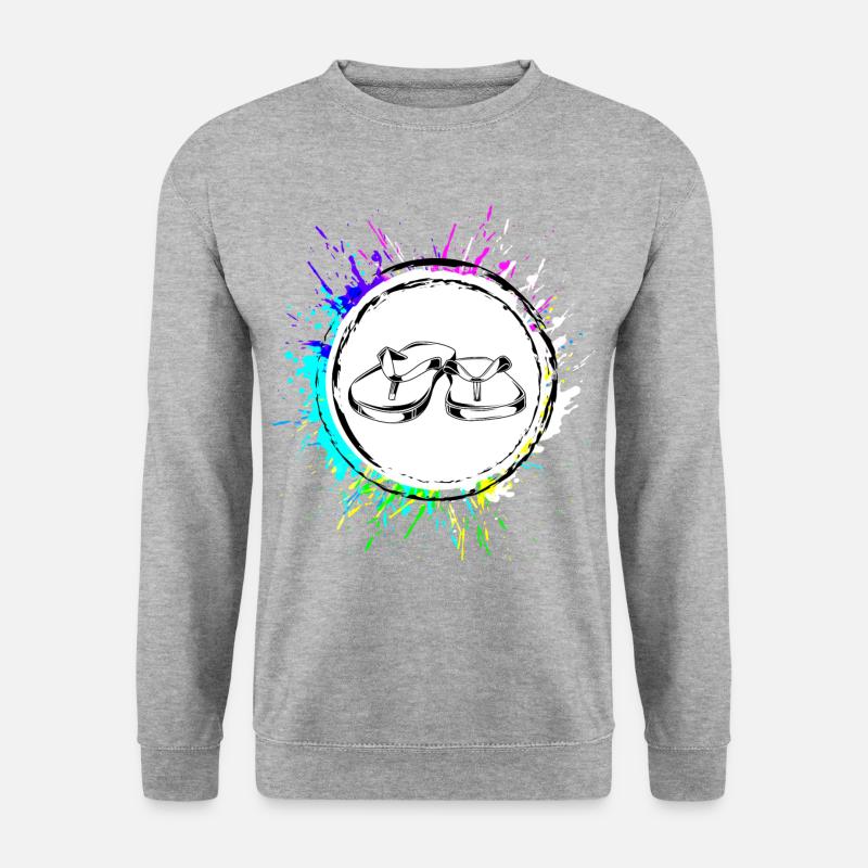 Badelatschen icon - Unisex Pullover - Weißgrau meliert