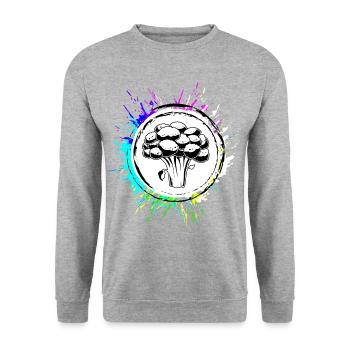 Brocoli Légumes - Sweat-shirt Unisexe - gris chiné - Devant - Alina (178cm) & Michal (187cm)