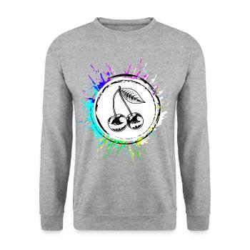 Cerises colorées - Sweat-shirt Unisexe - gris chiné - Devant - Alina (178cm) & Michal (187cm)