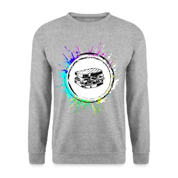 Sandwich Foodie Colorful - Unisex Sweatshirt - salt & pepper - Front - Alina (178cm) & Michal (187cm)