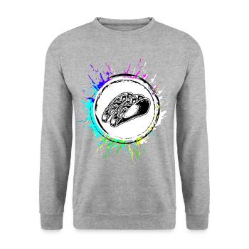 Burrito Symbol Colorful - Unisex Sweatshirt - salt & pepper - Front - Alina (178cm) & Michal (187cm)