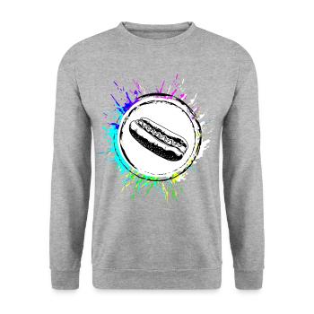 Hotdog Symbol Colorful - Unisex Sweatshirt - salt & pepper - Front - Alina (178cm) & Michal (187cm)