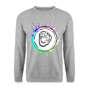 Pfanne Kochen Bunt Koch - Unisex Pullover - Weißgrau meliert - Vorne - Alina (178cm) & Michal (187cm)