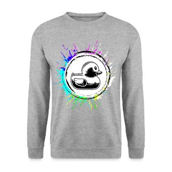 Icône De Canard Coloré - Sweat-shirt Unisexe - gris chiné - Devant - Alina (178cm) & Michal (187cm)