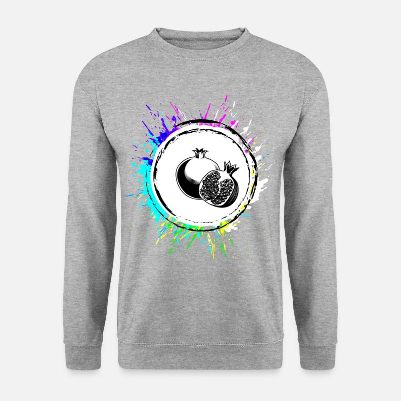 Granatapfel obst Bunt - Unisex Pullover - Weißgrau meliert