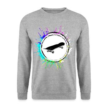 Skateboard skater Coloré - Sweat-shirt Unisexe - gris chiné - Devant - Alina (178cm) & Michal (187cm)