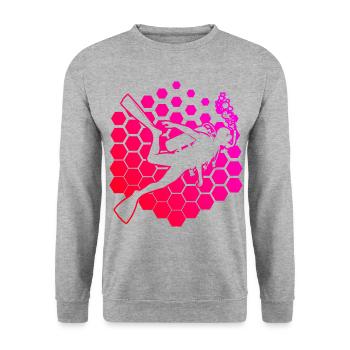 Plongeur Homme Plongée Libre Plongée sous-marine Plongeur Scuba Diver - Sweat-shirt Unisexe - gris chiné - Devant - Alina (178cm) & Michal (187cm)