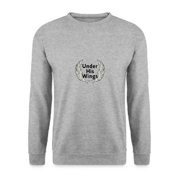 Sous ses ailes Psaume 91 :4 Angel Wings Desig - Sweat-shirt Unisexe - gris chiné - Devant - Alina (178cm) & Michal (187cm)