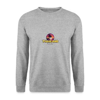 Thailand 2025 Palmen Bunt - Unisex Pullover - Weißgrau meliert - Vorne - Alina (178cm) & Michal (187cm)