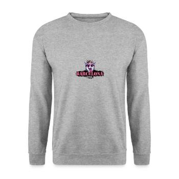Barcelone 2025 Alpaga - Sweat-shirt Unisexe - gris chiné - Devant - Alina (178cm) & Michal (187cm)