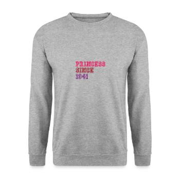 1941 Geburtstag Prinzessin - Unisex Pullover - Weißgrau meliert - Vorne - Alina (178cm) & Michal (187cm)