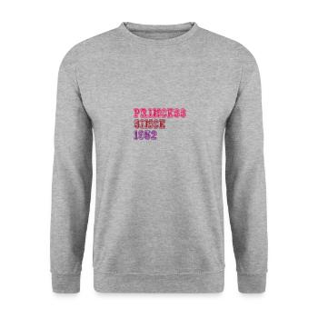 1952 Geburtstag Prinzessin - Unisex Pullover - Weißgrau meliert - Vorne - Alina (178cm) & Michal (187cm)