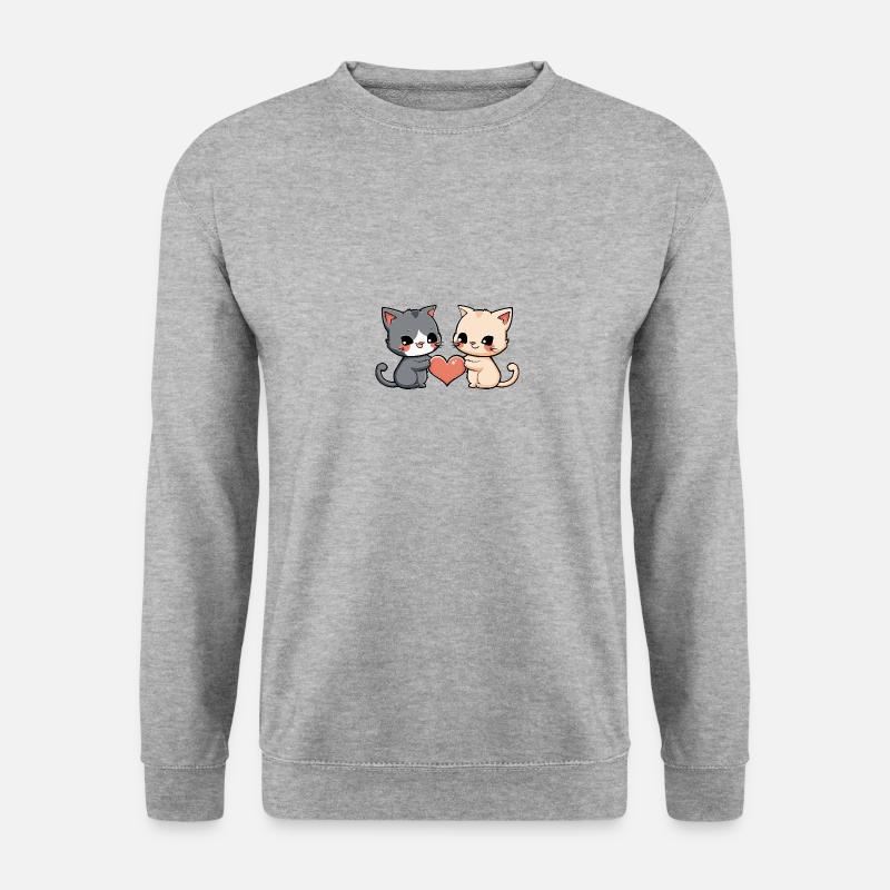 Cat Couple Valentine's Day - Unisex Sweatshirt - salt & pepper