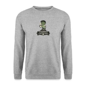 Zombie Kaffee Aggressionspotenzial - Unisex Pullover - Weißgrau meliert - Vorne - Alina (178cm) & Michal (187cm)