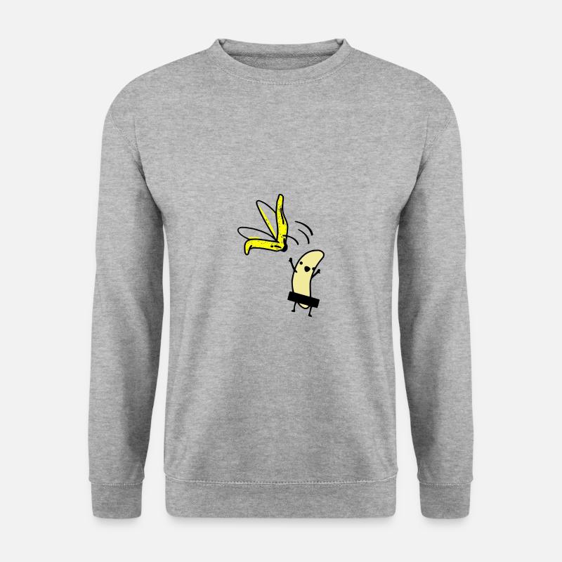 Banane ohne Schale - Unisex Pullover - Weißgrau meliert