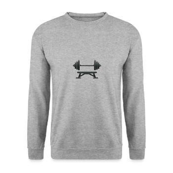 Dumbbell Bench Press - Unisex Sweatshirt - salt & pepper - Front - Alina (178cm) & Michal (187cm)