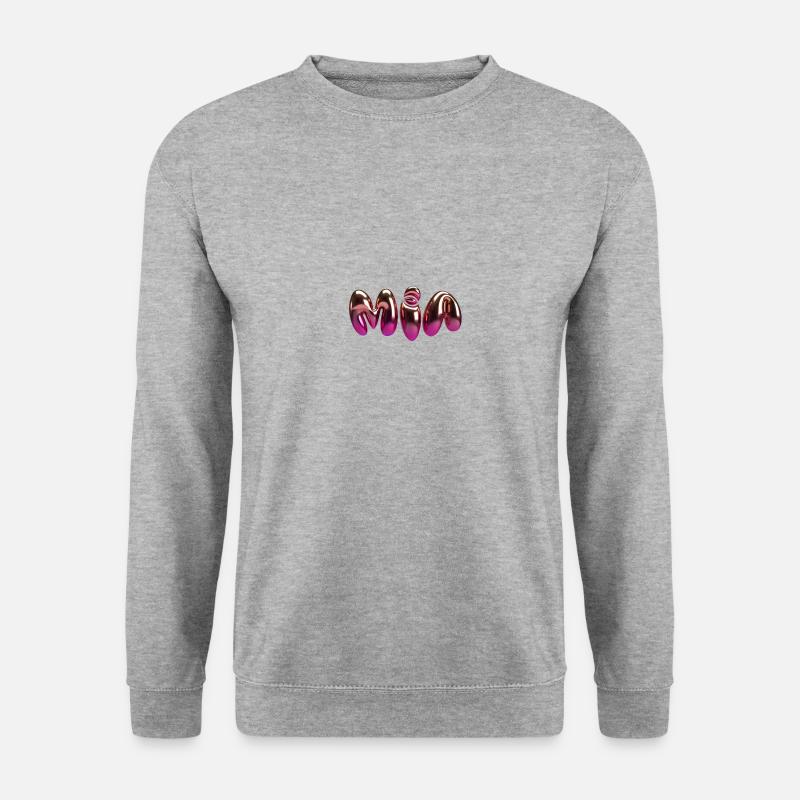 mia,ballon,metallic,3d,ballon,3d schrift,metallic - Unisex Pullover - Weißgrau meliert