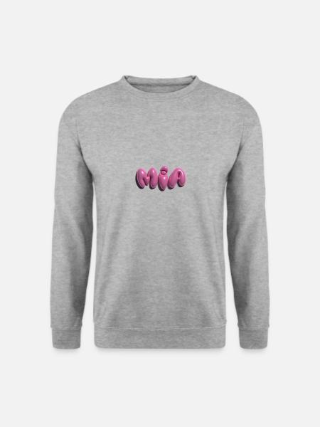 mia,ballonschrift,3d,ballon,pink - Unisex Pullover - Weißgrau meliert