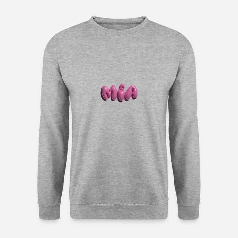mia,ballonschrift,3d,ballon,pink - Unisex Pullover - Weißgrau meliert