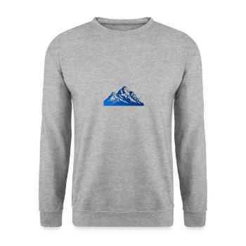 Berge Symbol Mountains Outdoor - Unisex Sweatshirt - salt & pepper - Front - Alina (178cm) & Michal (187cm)