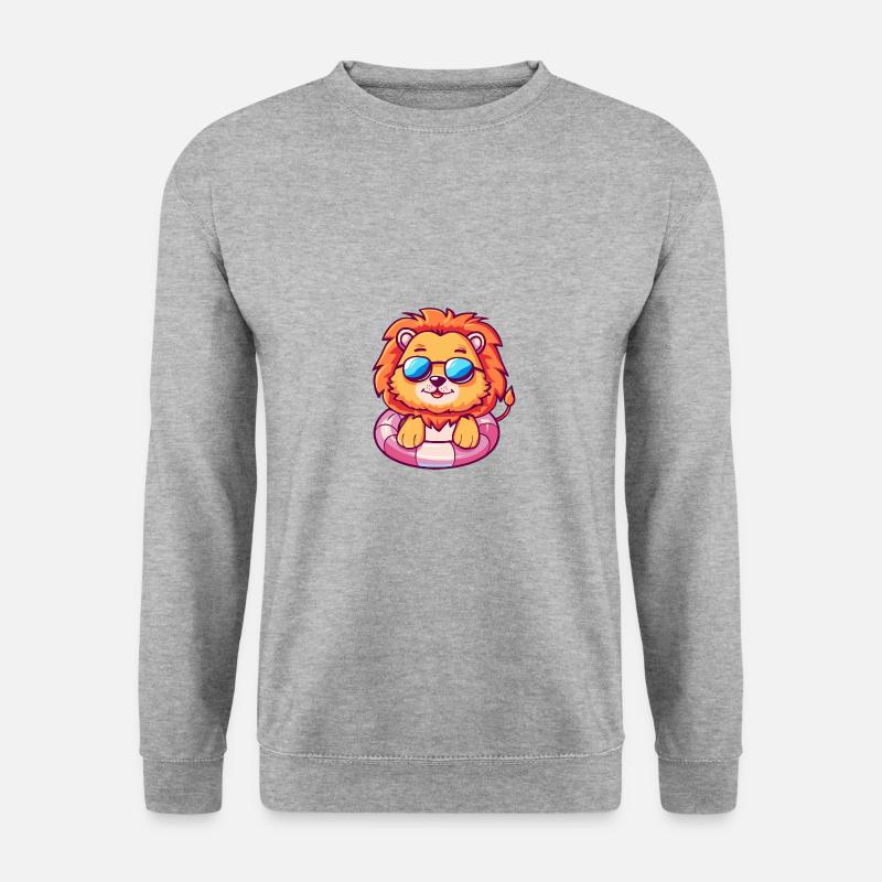Lion Bande Dessinée Cool - Sweat-shirt Unisexe - gris chiné