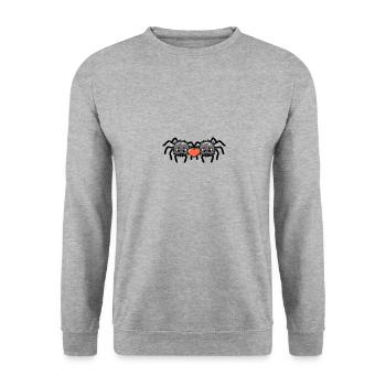 Tarentule Couple Saint-Valentin - Sweat-shirt Unisexe - gris chiné - Devant - Alina (178cm) & Michal (187cm)