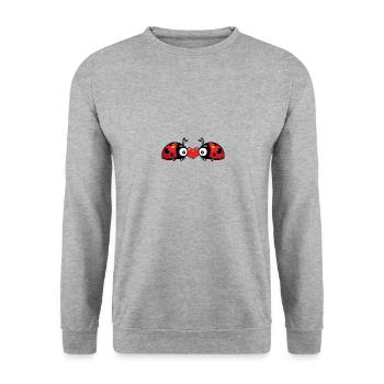 Coccinelle Couple Saint-Valentin - Sweat-shirt Unisexe - gris chiné - Devant - Alina (178cm) & Michal (187cm)