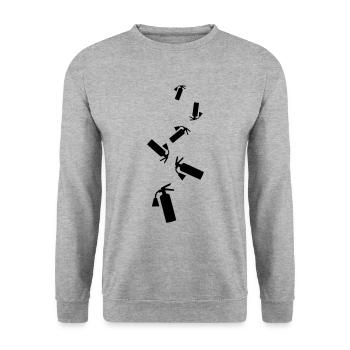 Fire extinguisher symbol - Unisex Sweatshirt - salt & pepper - Front - Alina (178cm) & Michal (187cm)