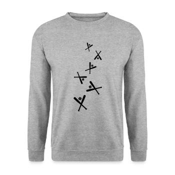 Icône du baseball - Sweat-shirt Unisexe - gris chiné - Devant - Alina (178cm) & Michal (187cm)