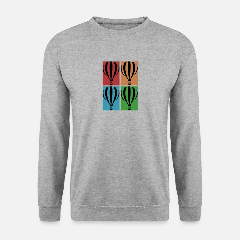 Heißluftballon - Collage - Unisex Pullover - Weißgrau meliert