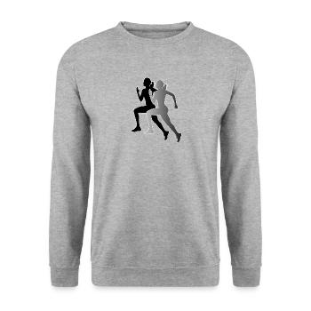 Jogging - Running - Running - Sports - Unisex Sweatshirt - salt & pepper - Front - Alina (178cm) & Michal (187cm)
