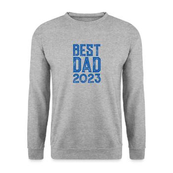 BEST DAD 2023 - VATERTAG - GESCHENK ZUM GEBURTSTAG - Unisex Pullover - Weißgrau meliert - Vorne - Alina (178cm) & Michal (187cm)