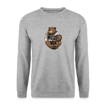Muscle Man - L’Homme Du Muscle ! Je ne l’ai pas fait. - Sweat-shirt Unisexe - gris chiné - Devant - Alina (178cm) & Michal (187cm)