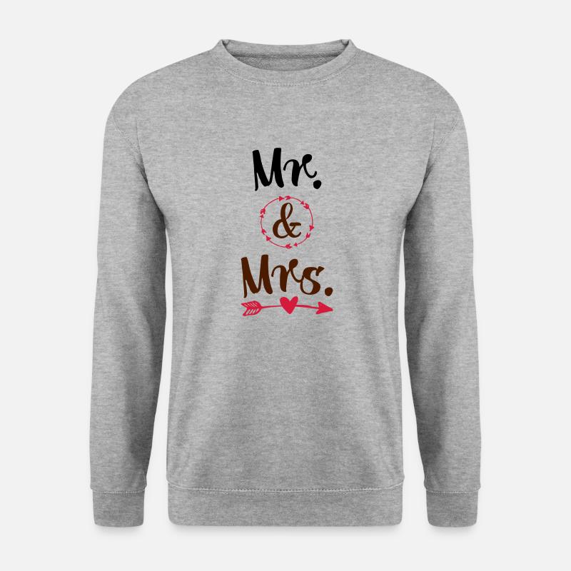 Hochzeit - Unisex Pullover - Weißgrau meliert