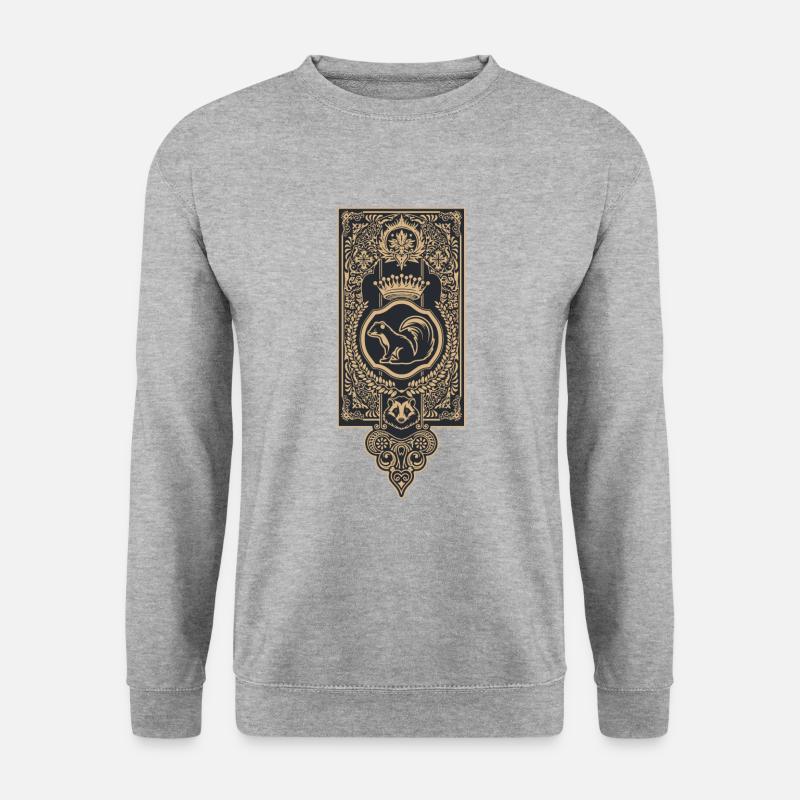 Wappen Dachsschule der Magie - Unisex Pullover - Weißgrau meliert