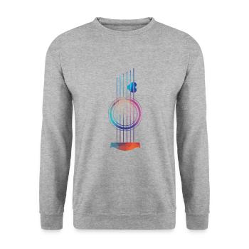 L'amour de la guitare | Guitare acoustique - Sweat-shirt Unisexe - gris chiné - Devant - Alina (178cm) & Michal (187cm)