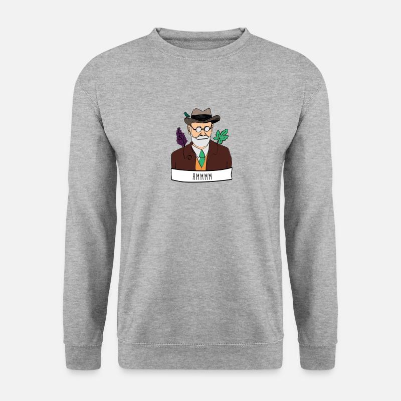 Sigmund Freud sagt hmmm - Unisex Pullover - Weißgrau meliert