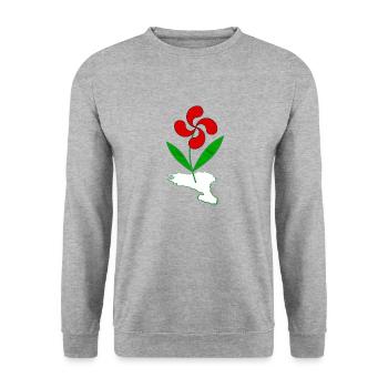 Basque flower - Unisex Sweatshirt - salt & pepper - Front - Alina (178cm) & Michal (187cm)