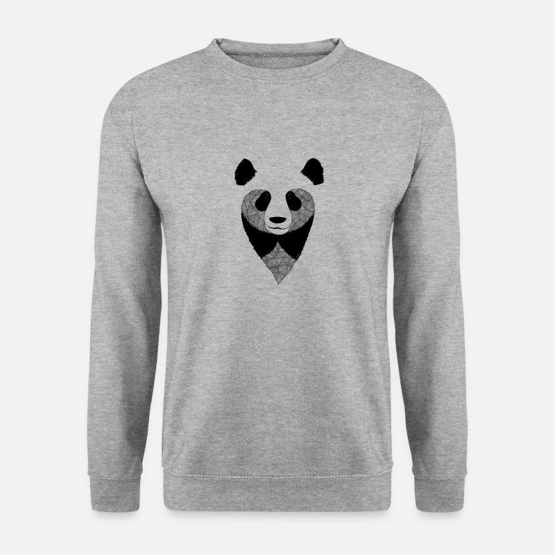 Panda Design - Unisex Pullover - Weißgrau meliert