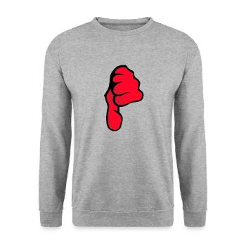 pouces vers le bas - Sweat-shirt Unisexe - gris chiné - Devant - Alina (178cm) & Michal (187cm)
