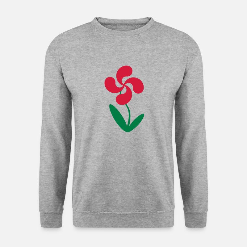 basque_flower - Unisex Pullover - Weißgrau meliert