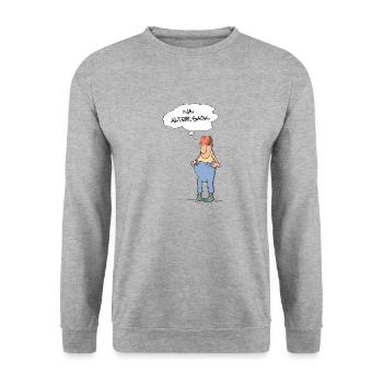 Alter Sack - Unisex Pullover - Weißgrau meliert - Vorne - Alina (178cm) & Michal (187cm)