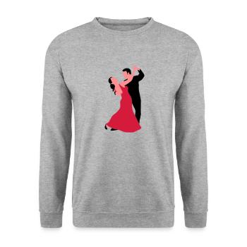 tanzpaar_f_3c - Unisex Pullover - Weißgrau meliert - Vorne - Alina (178cm) & Michal (187cm)