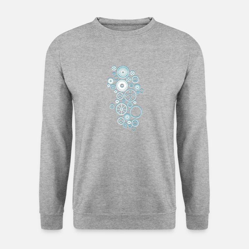 Gears - Unisex Pullover - Weißgrau meliert