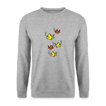 fische - Sweat-shirt Unisexe - gris chiné - Devant - Alina (178cm) & Michal (187cm)