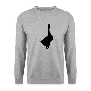 Gans toll 2 - Unisex Pullover - Weißgrau meliert - Vorne - Alina (178cm) & Michal (187cm)